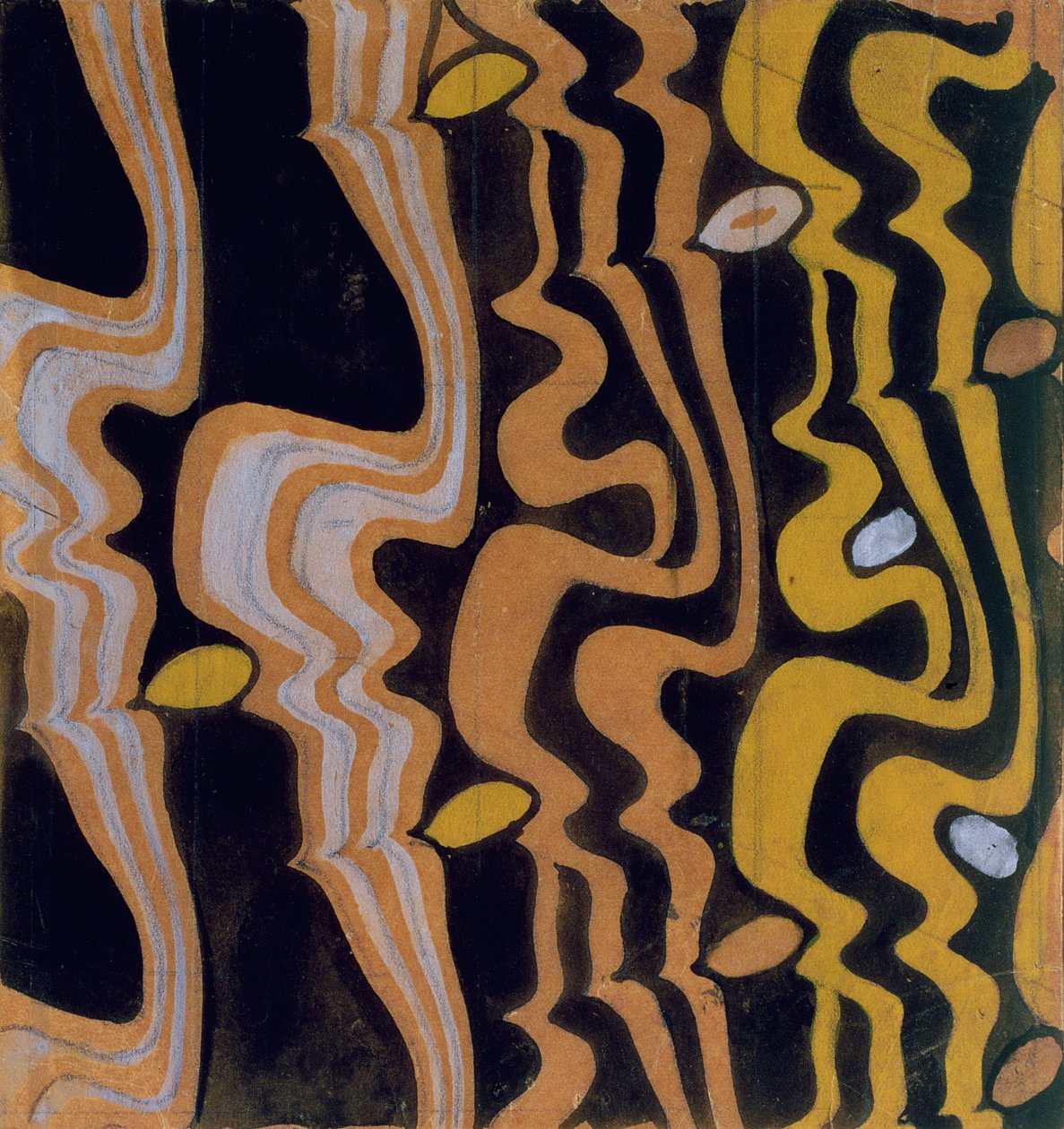 Textil design (wc és ceruza barna papíron) alkotó: Charles Rennie Mackintosh