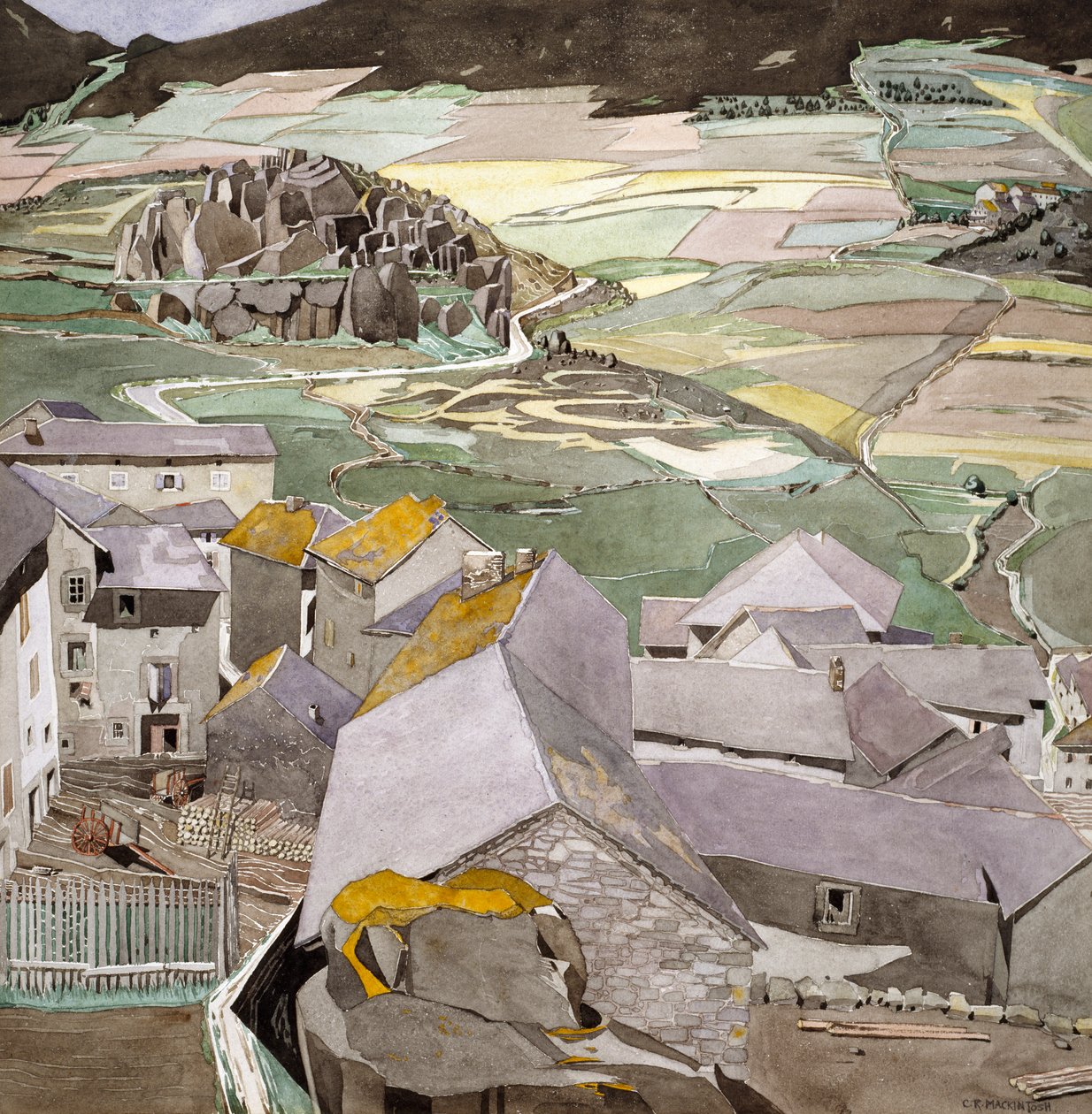 La Lagonne faluja (akvarell papíron) alkotó: Charles Rennie Mackintosh