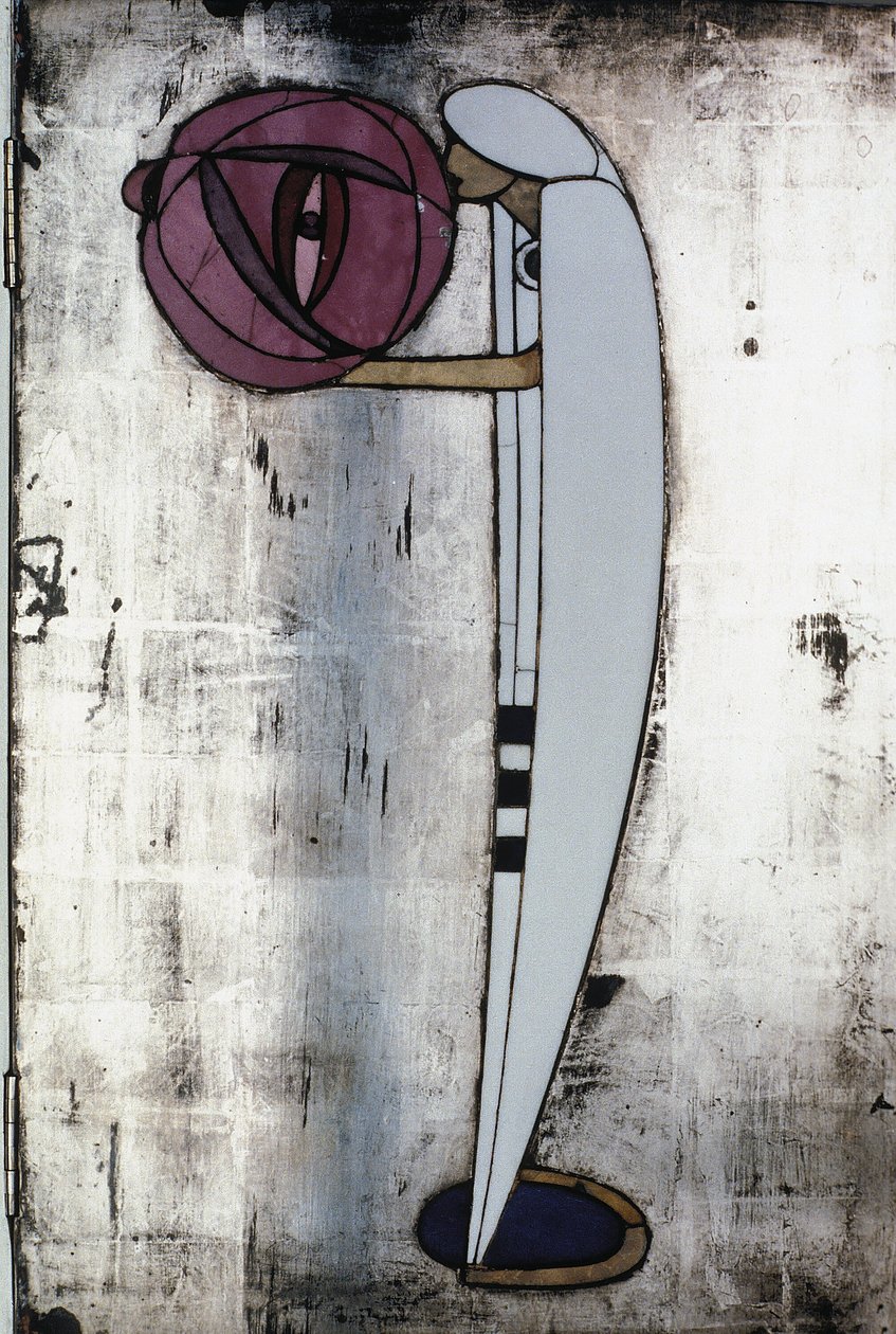 Fehér szekrény Mrs. Rowat számára, 1902 (fa, ólomüveg, zománc) alkotó: Charles Rennie Mackintosh