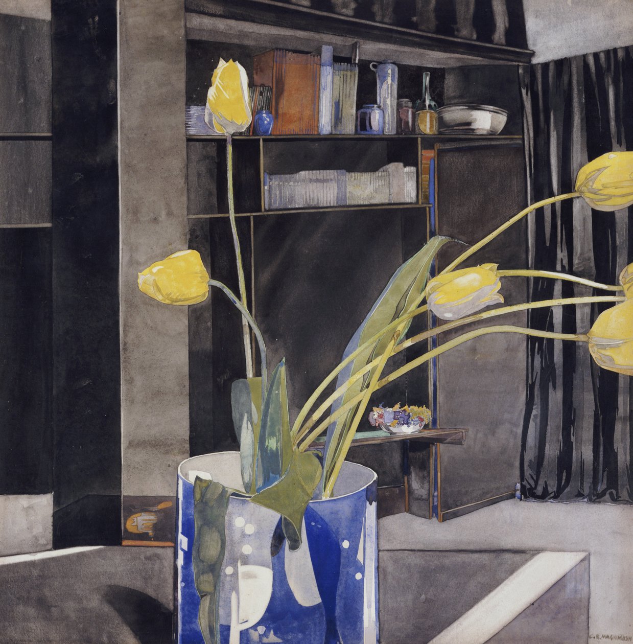 Sárga tulipánok, 1922-23 körül alkotó: Charles Rennie Mackintosh