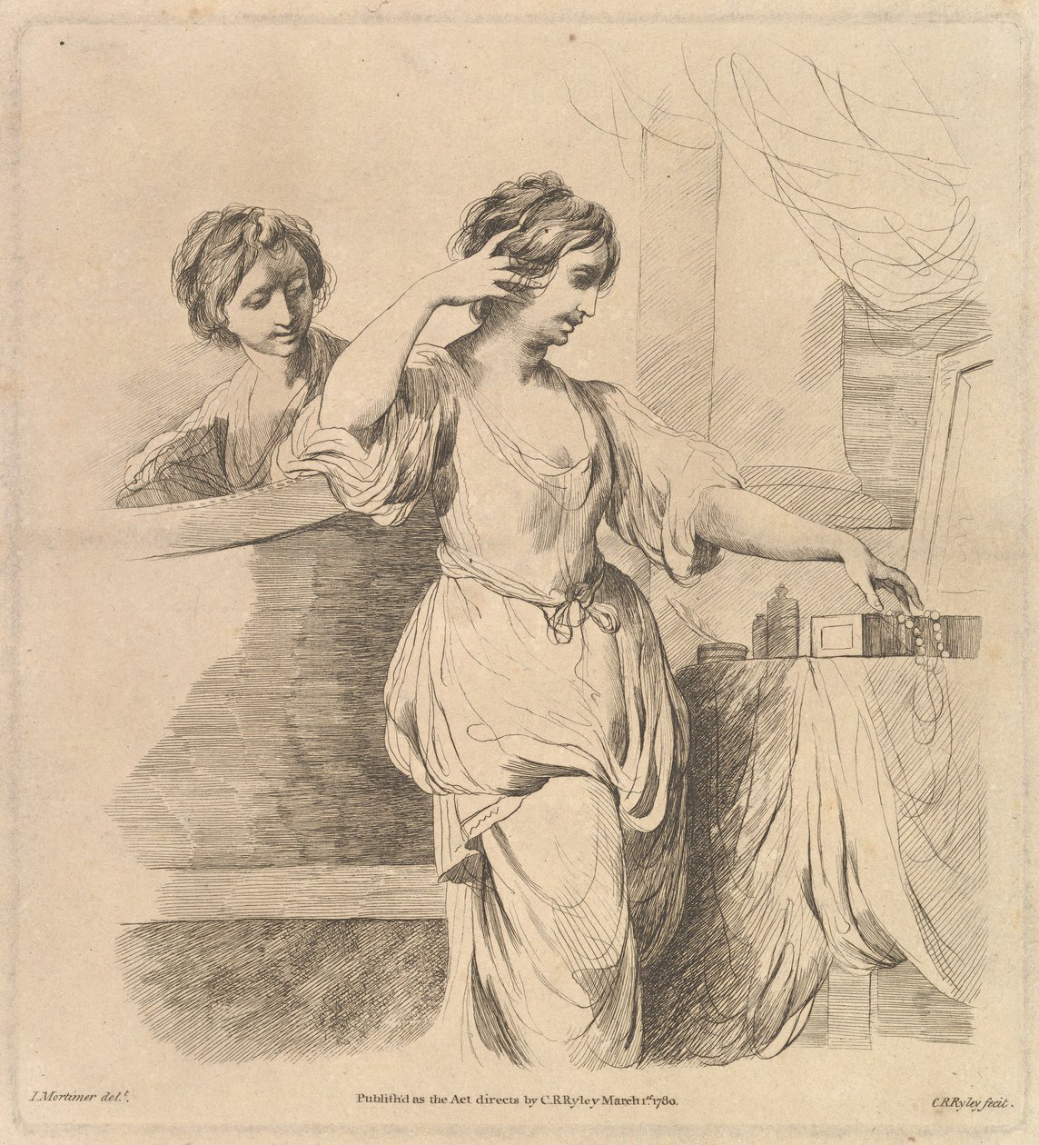 Nő a vécéjében, 1780. március 1. alkotó: Charles Reuben Ryley