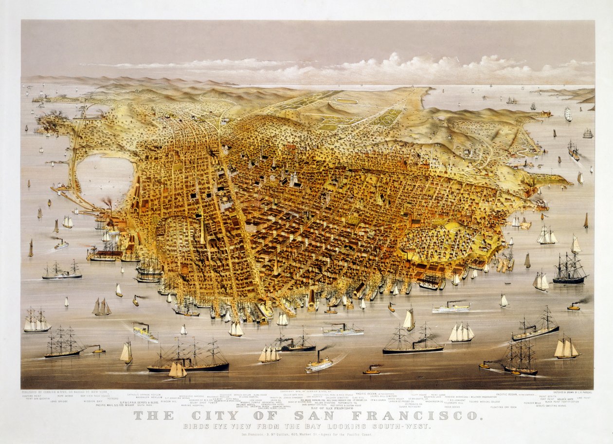 San Francisco városa, kocsma. 1878 (színes litográfia) alkotó: Charles Richard Parsons