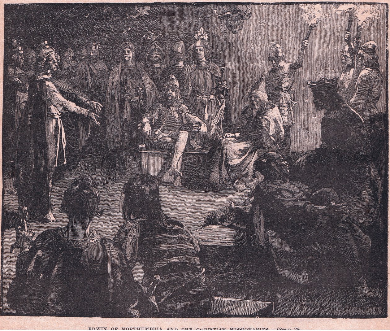 Northumbriai Edwin és a keresztény misszionáriusok alkotó: Charles Ricketts