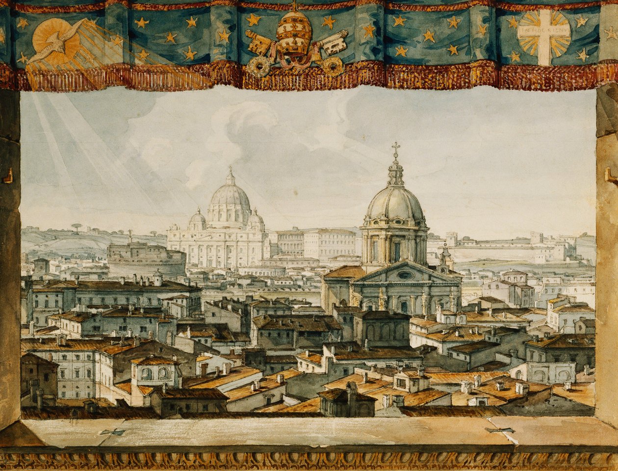 Róma a Trinita dei Montiból, alkotó: Charles Robert Cockerell