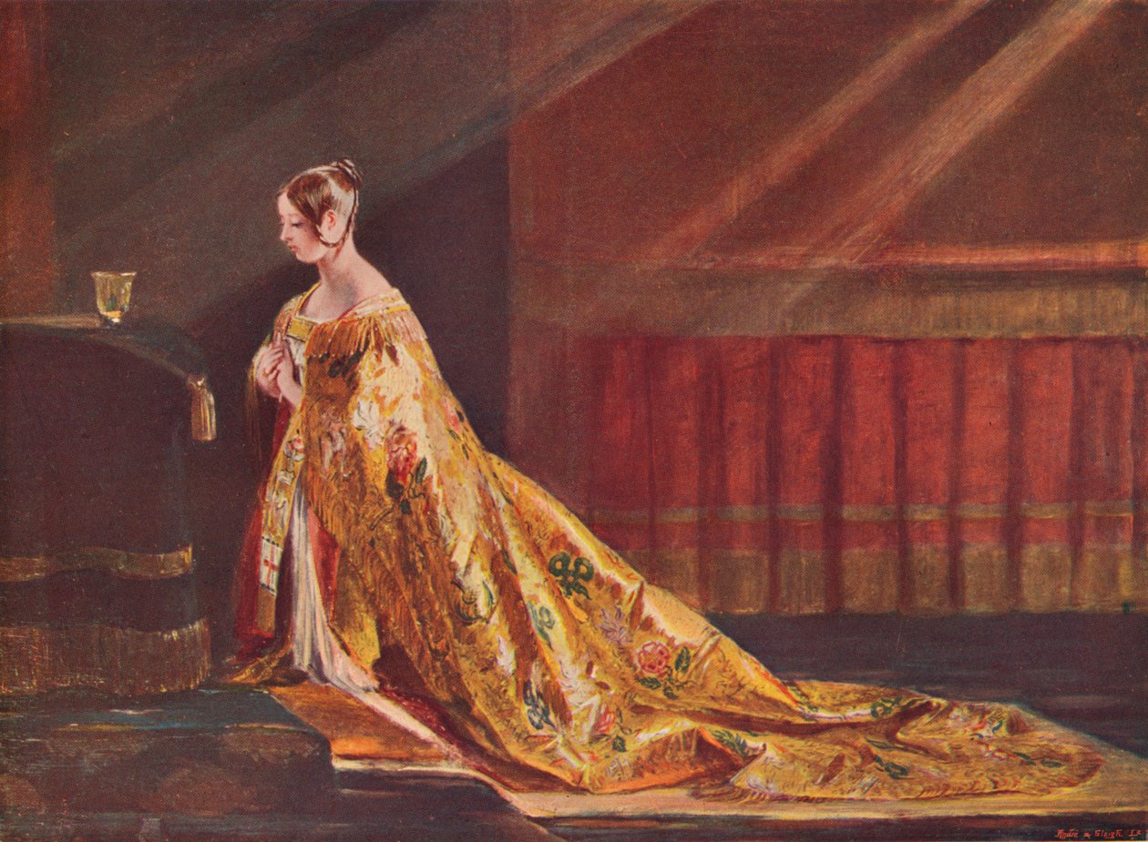 Viktória királynő a koronázási ruhában, 1838 1906 alkotó: Charles Robert Leslie