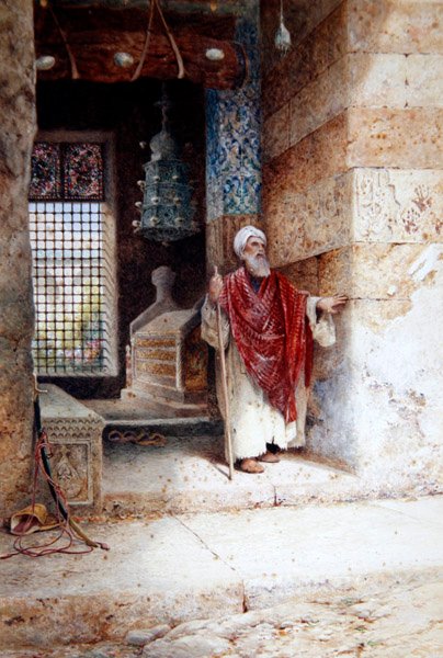 A mecset bejárata, 1870 körül (akvarell, papír) alkotó: Charles Robertson