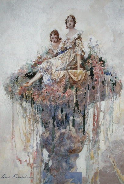 Virágkút (akvarell papíron) alkotó: Charles Robinson