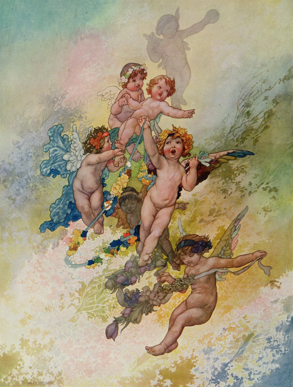 Tavasz az évszakokból az 1920-as Pears Annual számára alkotó: Charles Robinson