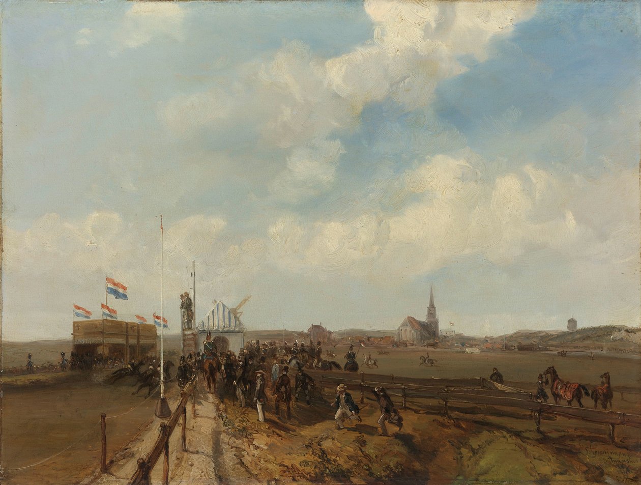 A scheveningeni versenypálya 1846. augusztus 3-án nyílt meg alkotó: Charles Rochussen (signed by artist)