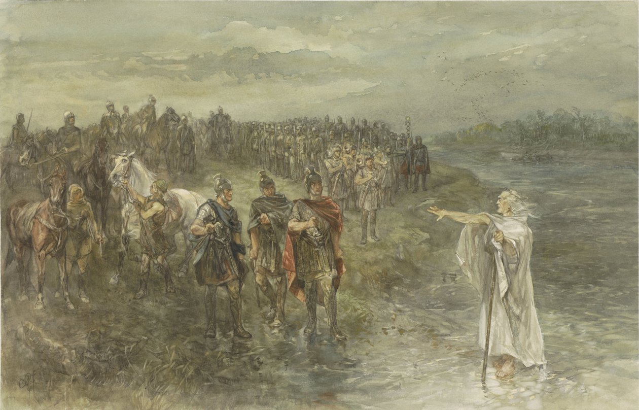 Drusus római hadvezér és a germán jós alkotó: Charles Rochussen
