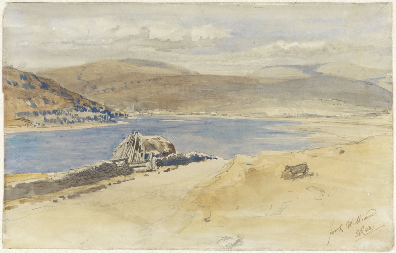 Kilátás a Loch Linnhe-re, Fort Williamben, Skóciában alkotó: Charles Rochussen