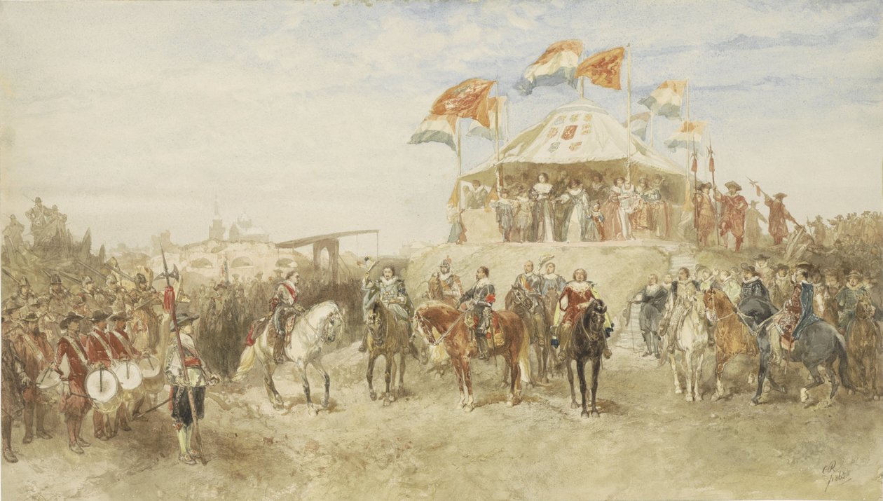 A spanyol helyőrség távozása Den Boschból, miután 1629-ben megadta magát Frederik Hendriknek alkotó: Charles Rochussen