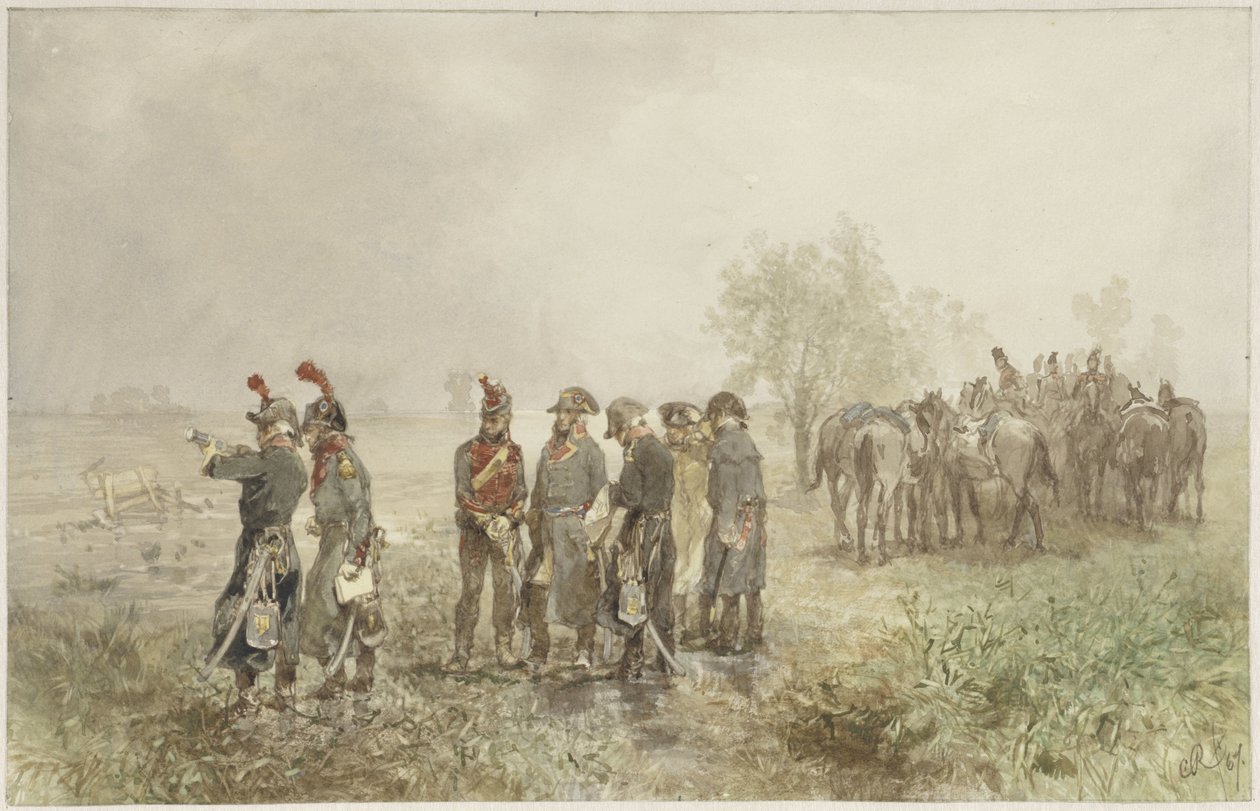 A francia tisztek találkozója Hollandiában, 1793 alkotó: Charles Rochussen