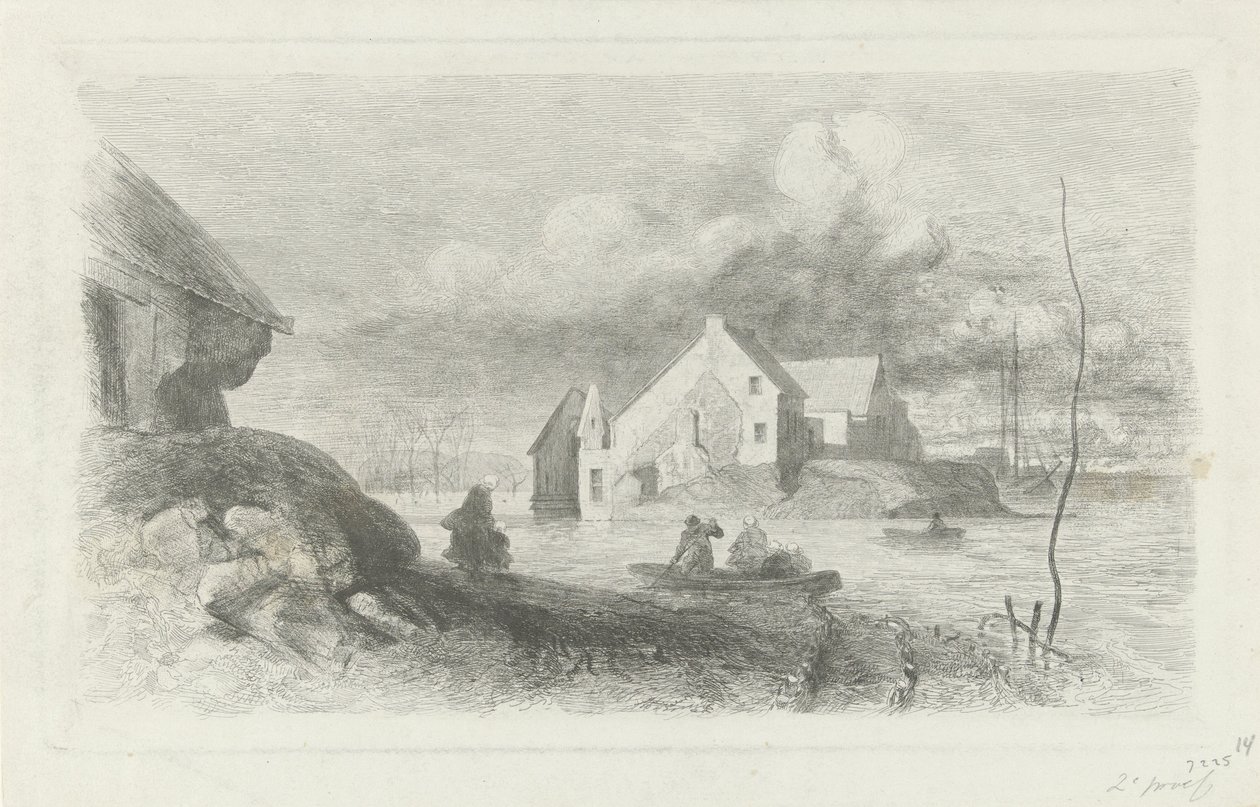 Árvíz Lithben 1855-ös árvízi katasztrófa (sorozat címe) alkotó: Charles Rochussen