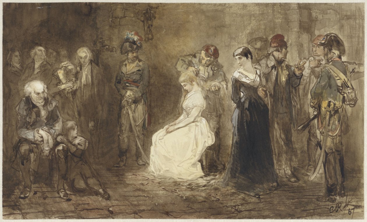 Erzsébet francia hercegnő a börtönben, 1794. május 10 alkotó: Charles Rochussen