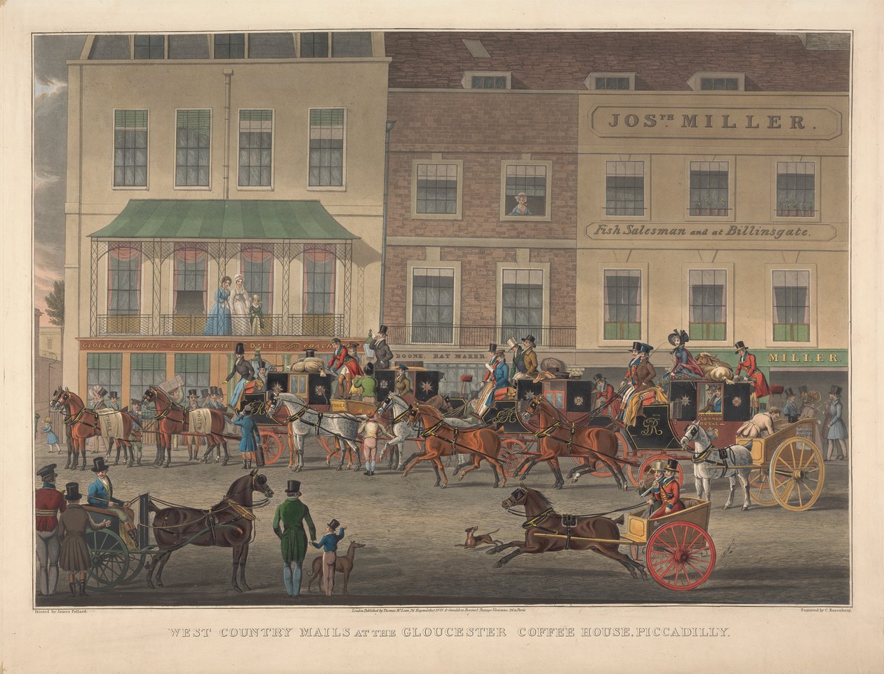 West Country Mails a Gloucester Coffee House-ban, Piccadillyben alkotó: Charles Rosenberg