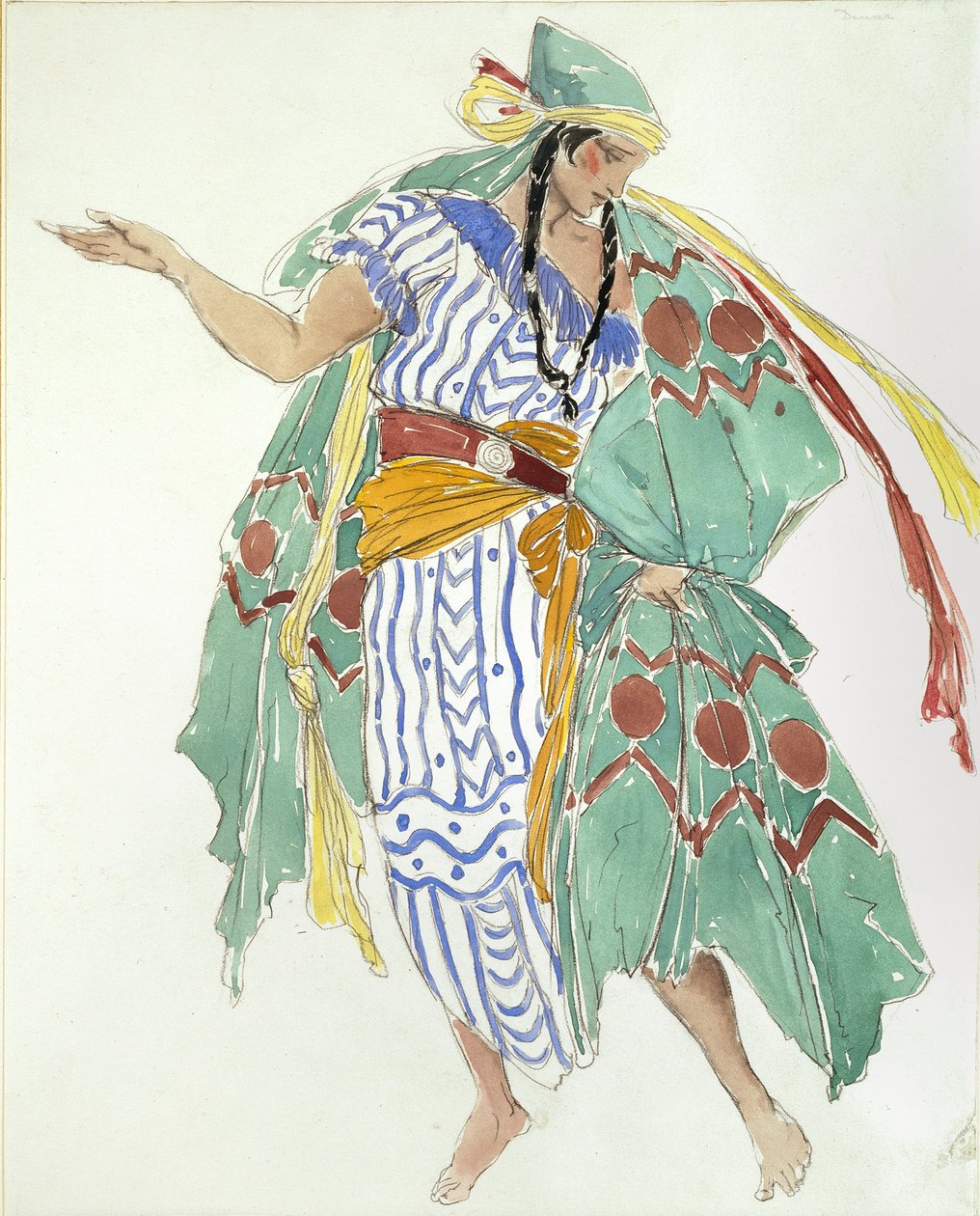 Jelmeztervezés táncosnak, 1850-1880 alkotó: Charles S Ricketts