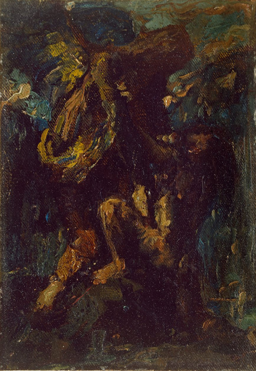 Jákob birkózik az angyallal, 19. század alkotó: Charles S Ricketts
