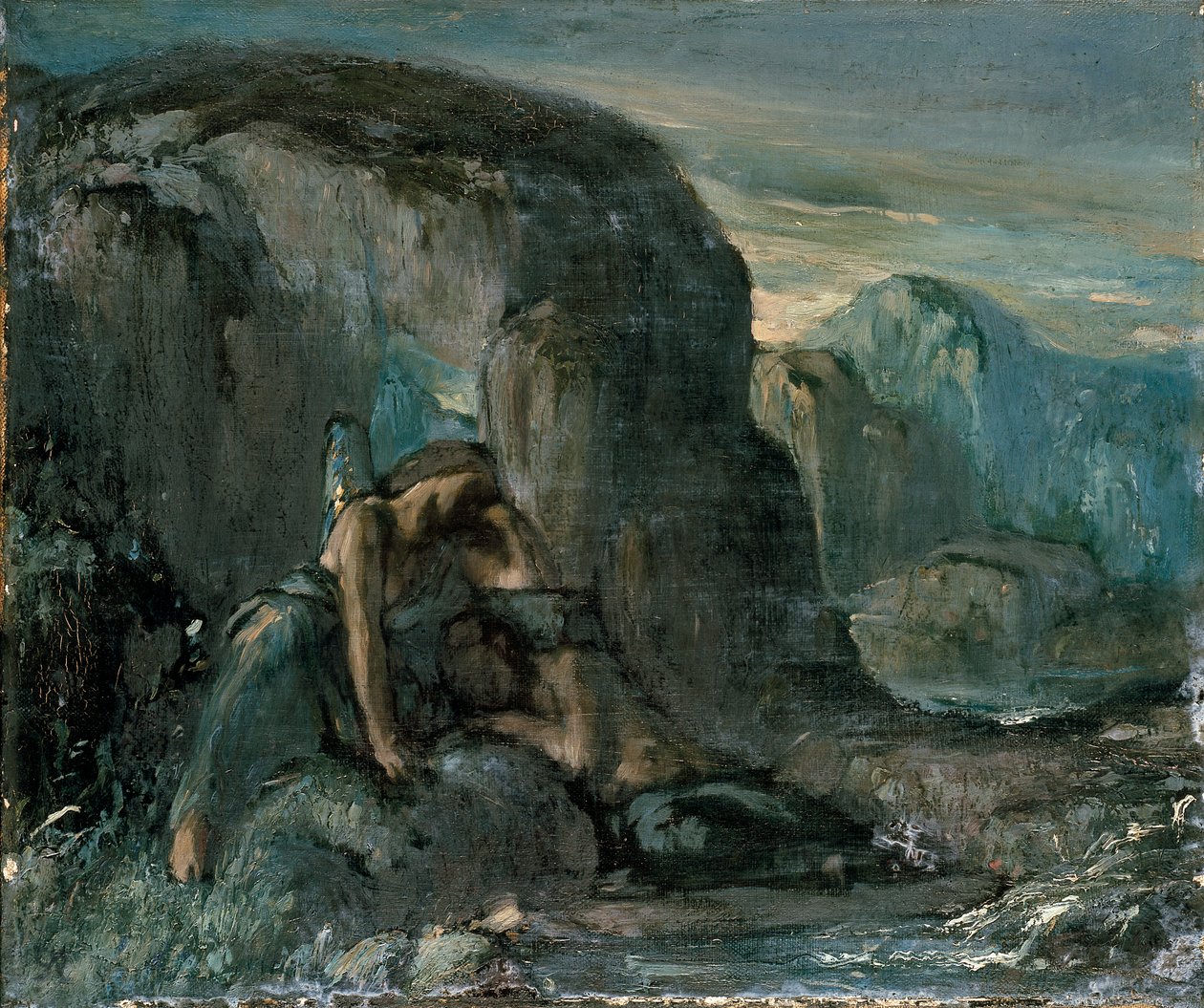 Tóbiást az Angyal vigasztalja, 19. század vége alkotó: Charles S Ricketts