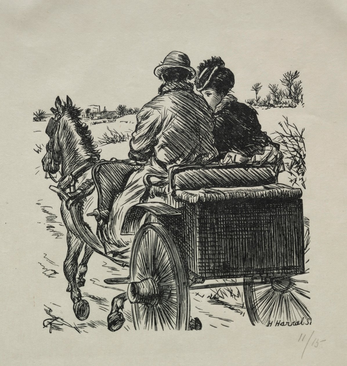 A kabát prémes béléssel, 1869. alkotó: Charles Samuel Keene
