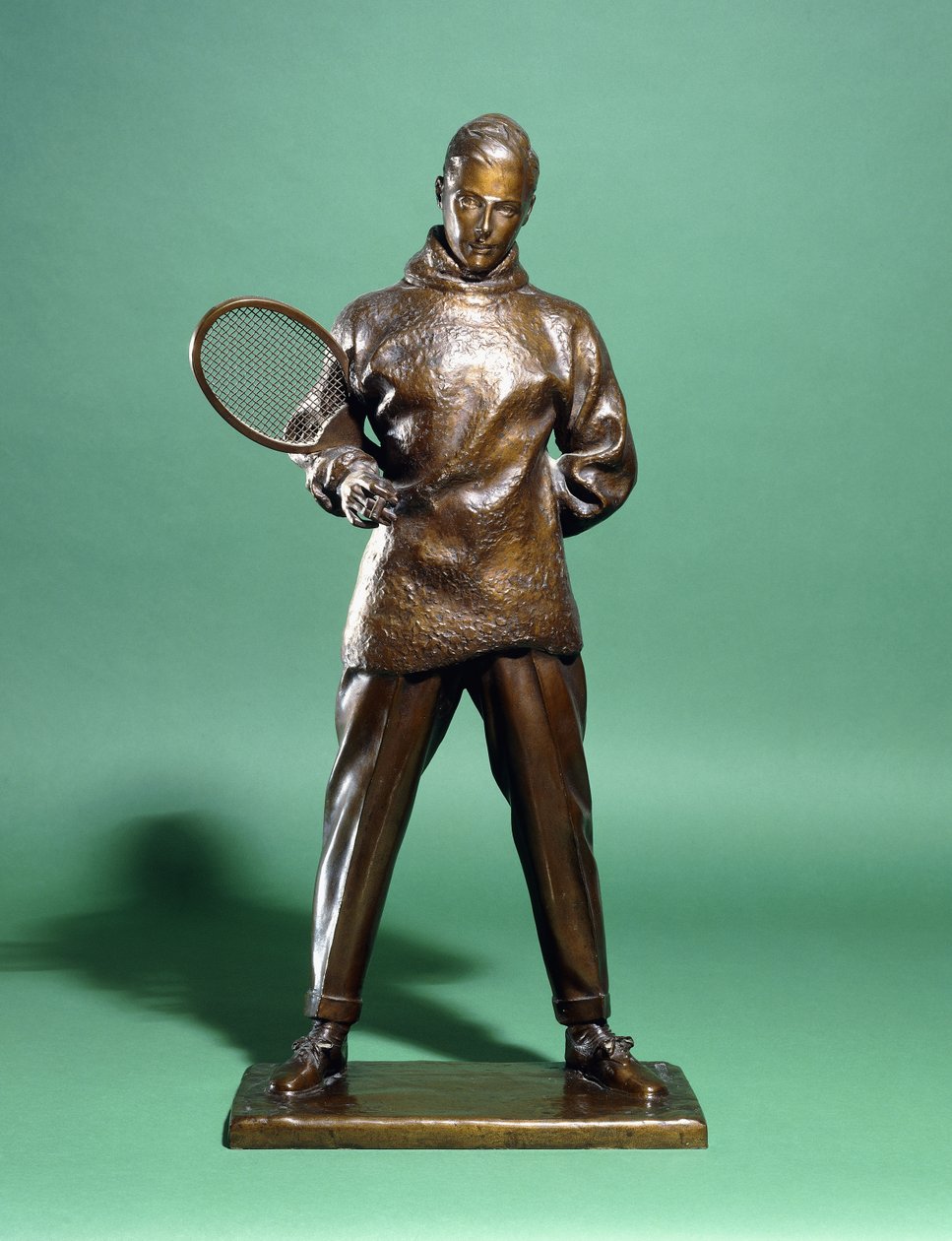 H.R.H. bronz figurája. A walesi herceg, később VIII. Edward, teniszbe öltözött, 1920-1930-as évek alkotó: Charles Sergeant Jagger