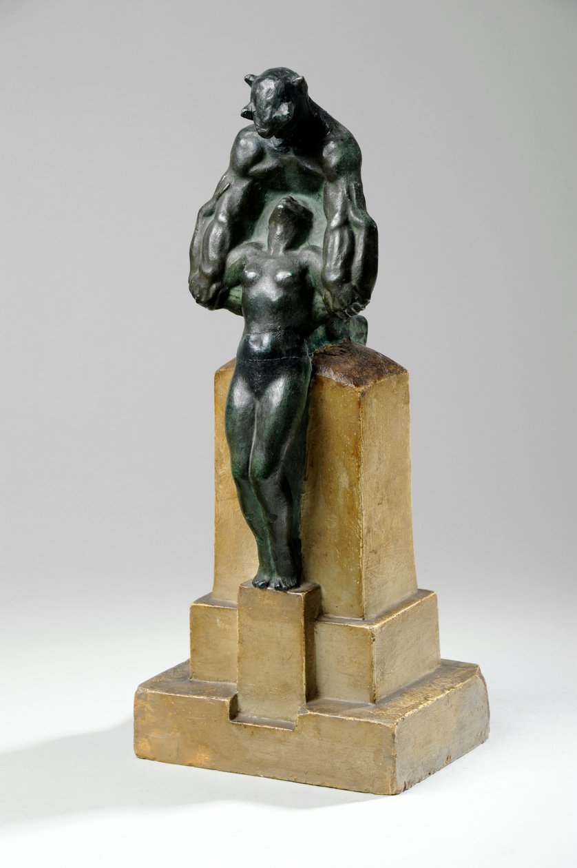 Maquette egy kerti szökőkúthoz nimfák és szatírok csoportja alkotó: Charles Sergeant Jagger