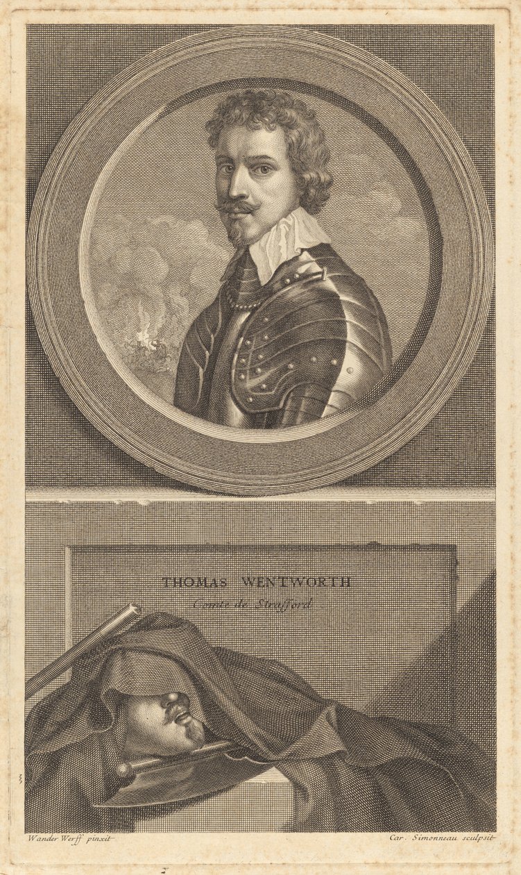 Thomas Wentworth, Comte de Strafford alkotó: Charles Simonneau after Adriaen van der Werff after Sir Anthony van Dyck