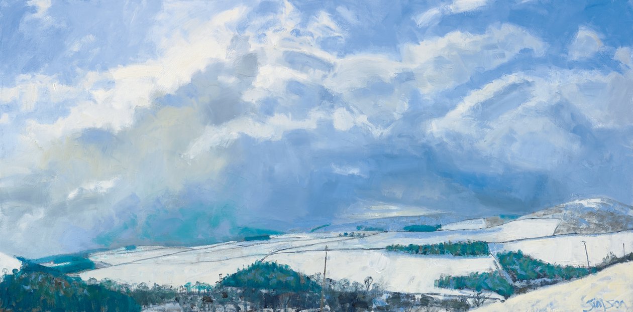 Clouds Gathering over the Hills, 2016 (olaj, vászon) alkotó: Charles Simpson