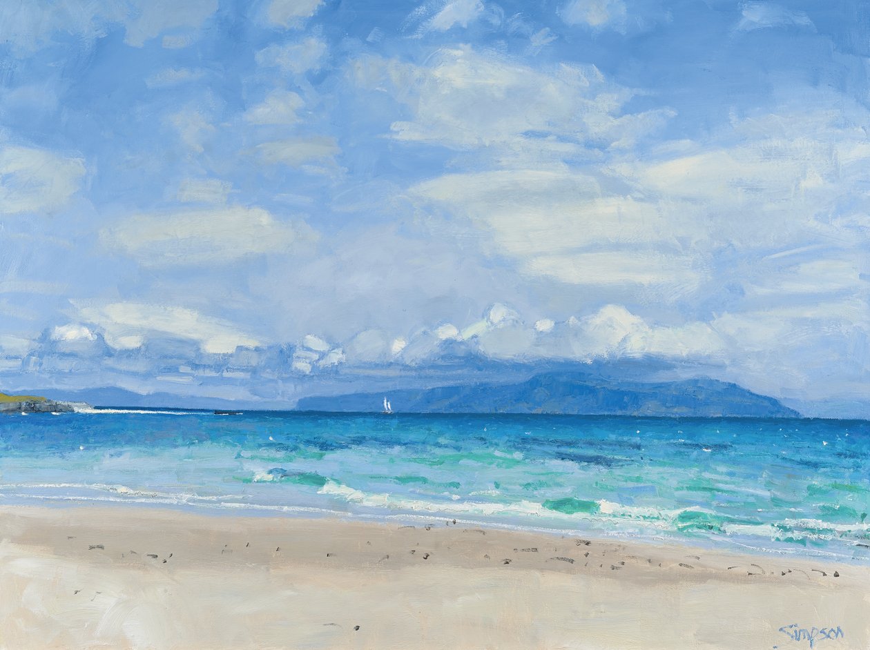 Távoli jacht, Iona, 2014 (olaj, vászon) alkotó: Charles Simpson