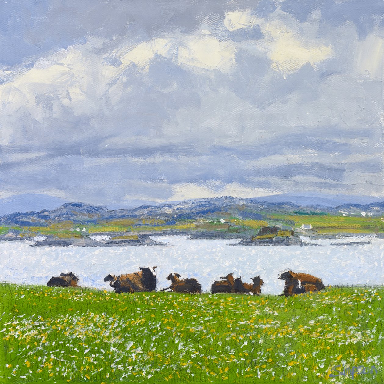 Dozing Sheep, Iona, 2015 (olaj, vászon) alkotó: Charles Simpson