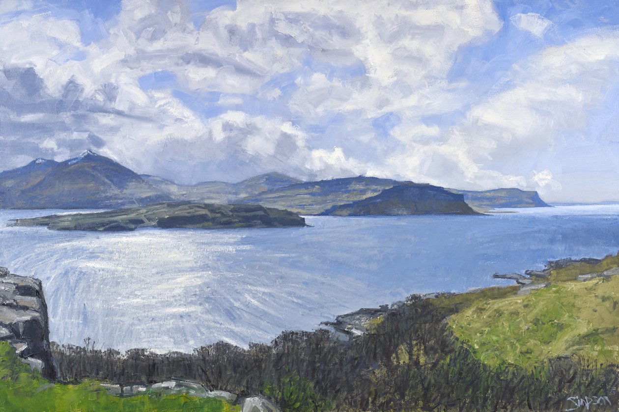 Eorsa, Loch na Keal, 2013 (olaj, vászon) alkotó: Charles Simpson