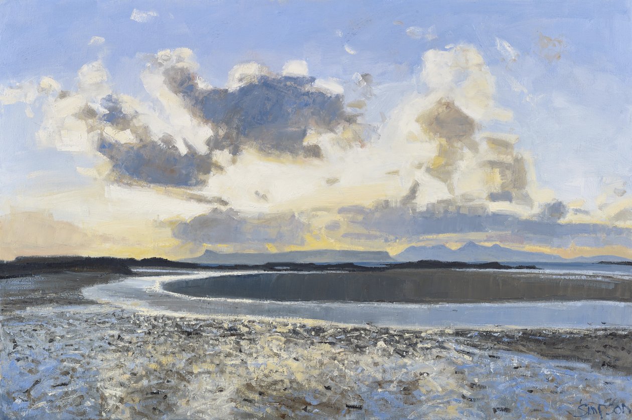 Esti felhők, Eigg  Rum, 2015 (olaj, vászon) alkotó: Charles Simpson