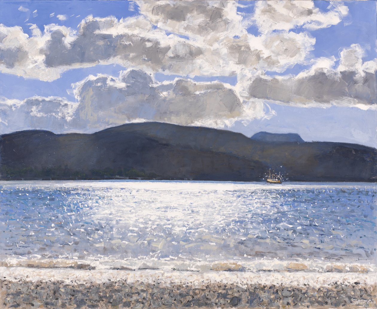 Halászcsónak, Loch Broom, 2017 (olaj, vászon) alkotó: Charles Simpson