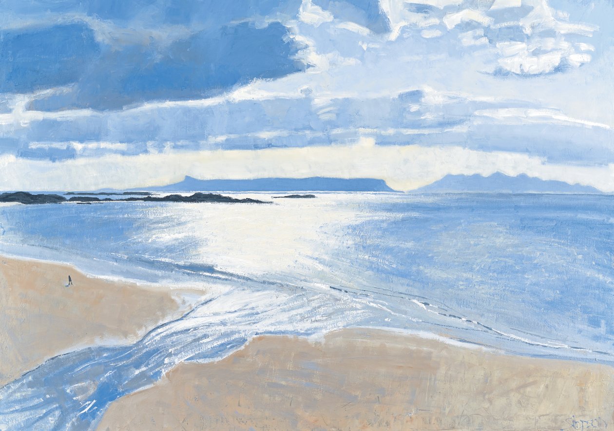 Fény a tengeren, Eigg és Rum, 2015 (olaj, vászon) alkotó: Charles Simpson