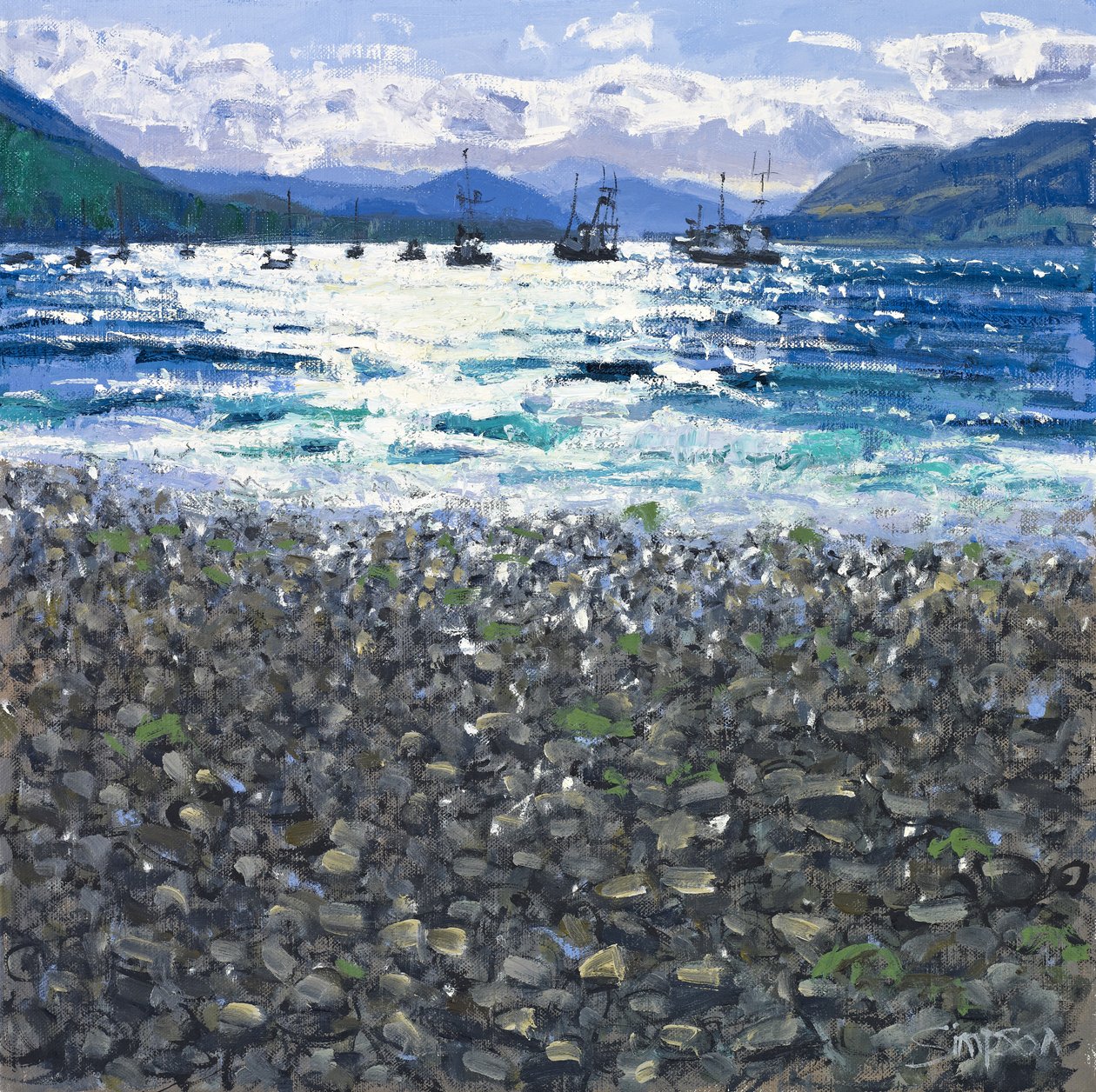Ullapool Shore, 2011 (olaj, vászon) alkotó: Charles Simpson