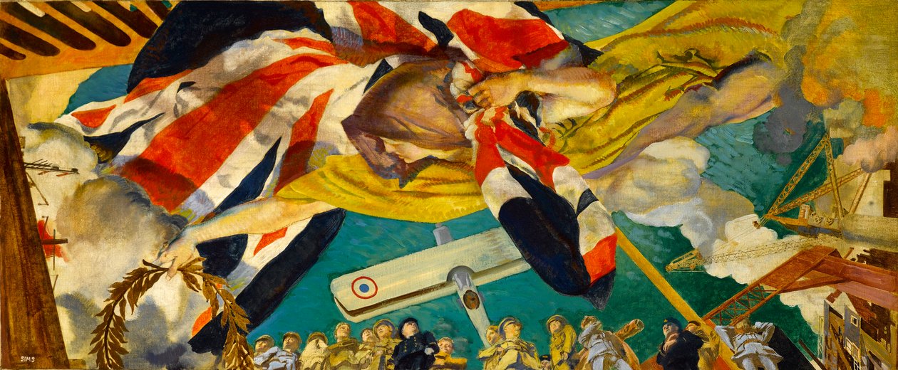 Tanulmány mennyezetfestéshez az Építőmérnöki Intézet nagytermében, 1919 körül alkotó: Charles Sims