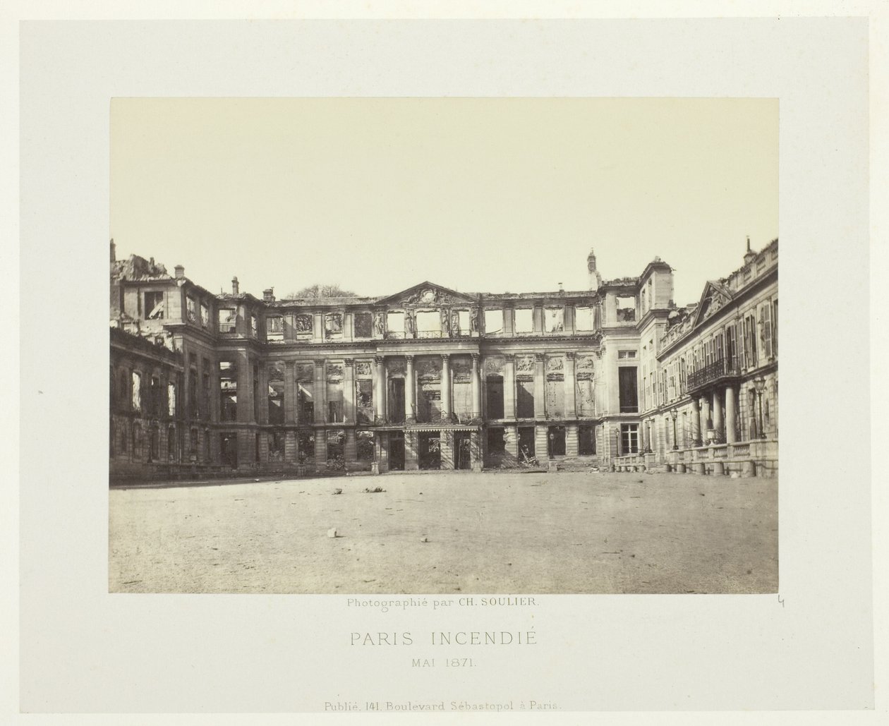 Paris Fire (A Palais de Saint-Cloud homlokzata), a "Paris Incendié" sorozatból alkotó: Charles Soulier