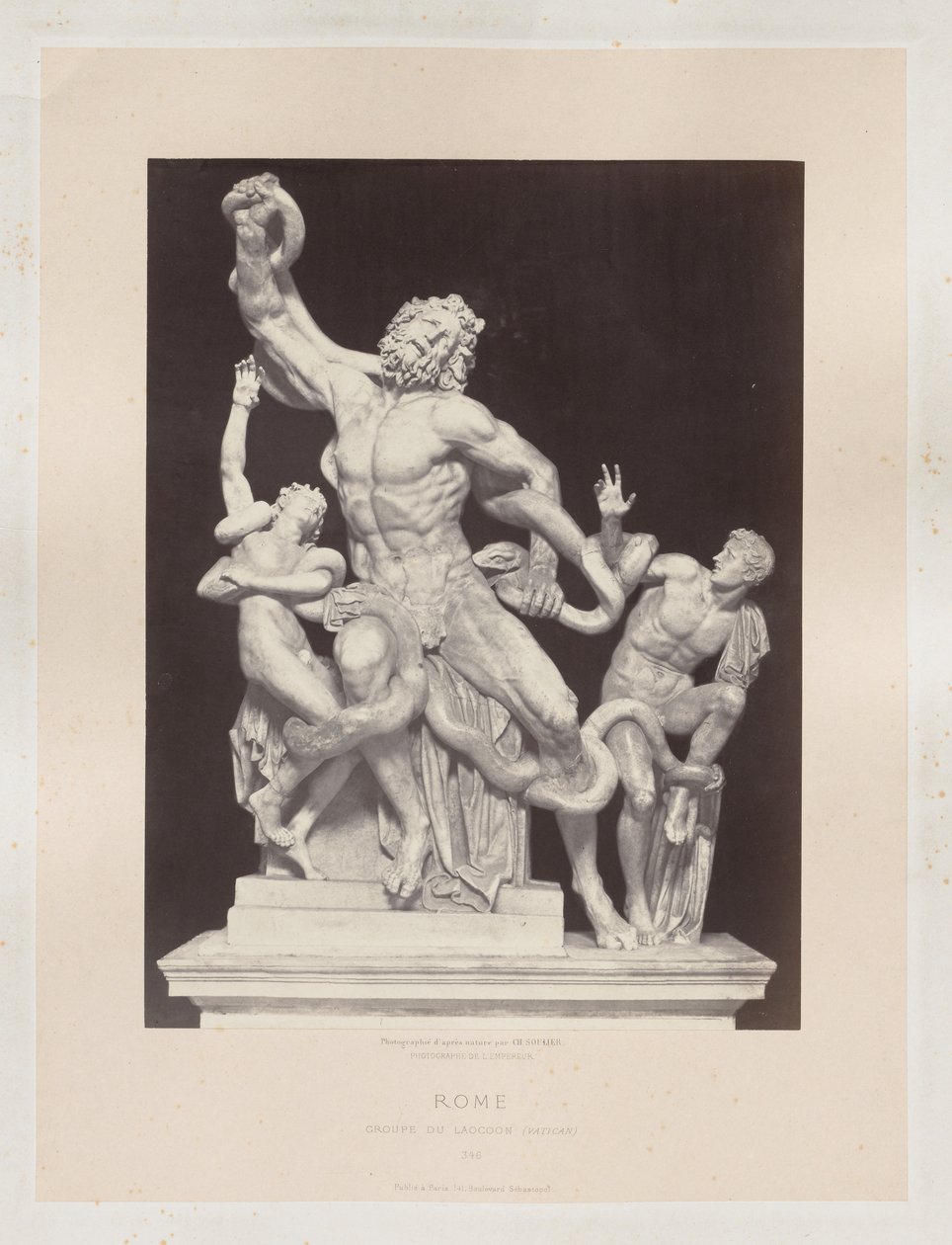 Róma: Laocoon Vatikáni Csoport, c. 1860. alkotó: Charles Soulier