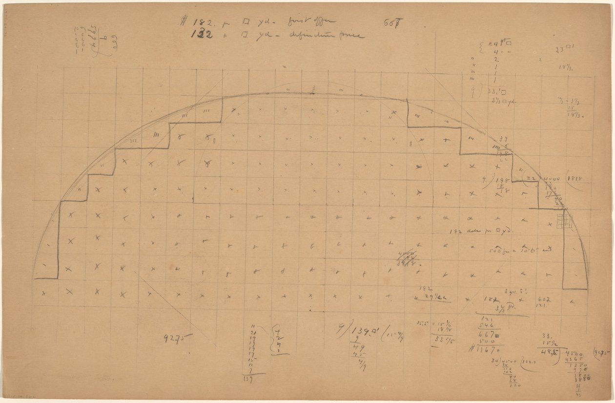 Egy Lunette diagramja [verso] alkotó: Charles Sprague Pearce