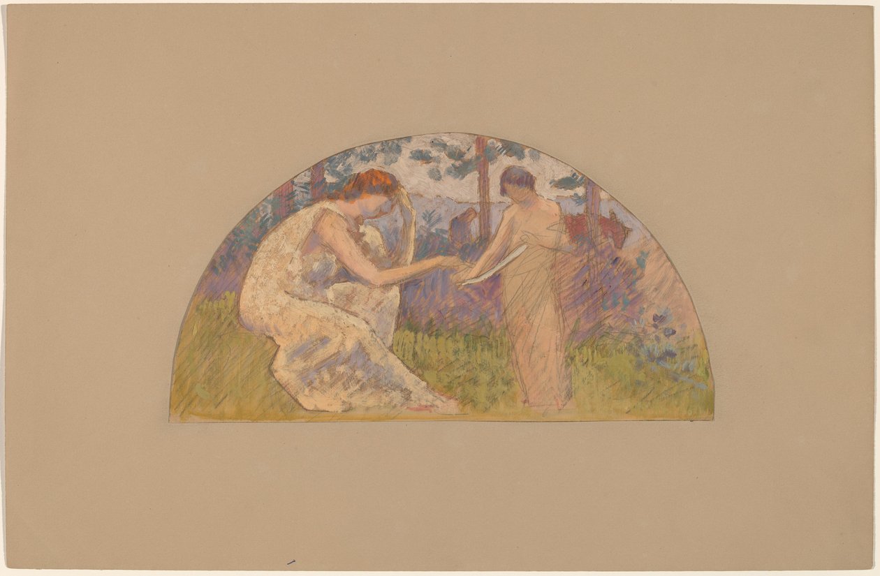 Tanulmány egy Lunette számára alkotó: Charles Sprague Pearce