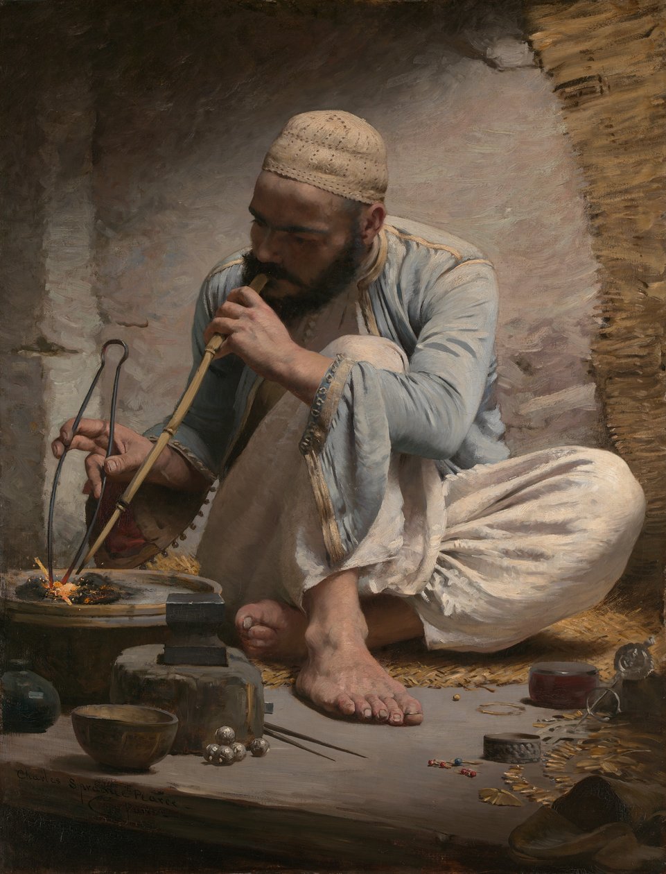 Az arab ékszerész, kb. 1882. alkotó: Charles Sprague Pearce