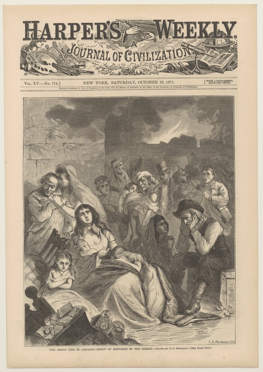 A Harpers Weekly címlapja, 1871. október 28 alkotó: Charles Stanley Reinhart