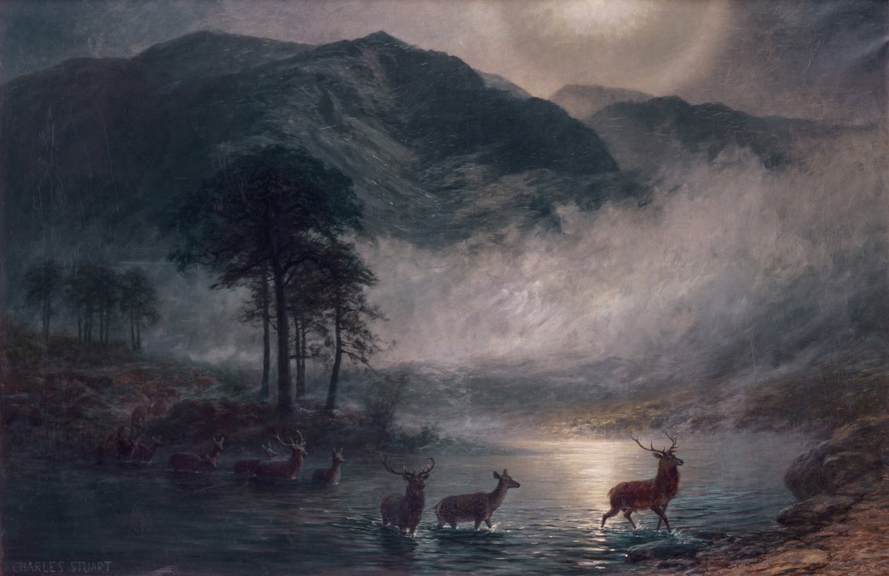 The River Crossing (olaj, vászon) alkotó: Charles Stuart