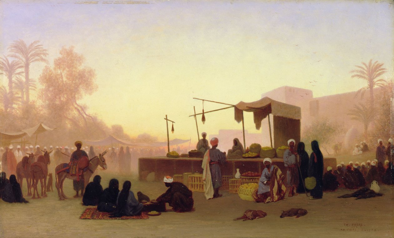 Kairó, Egyiptom (olaj a panelen) alkotó: Charles Theodore  Frere