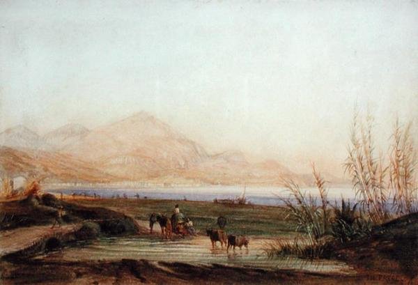 The Baie des Anges, Nizza (akvarell, papír) alkotó: Charles Theodore  Frere