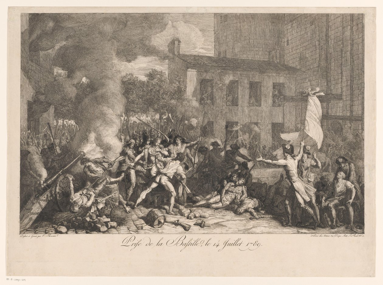 Beststorming van de Bastille, 1789. július 14 A Bastille megtámadása, 1789. július 14. (cím az objektumon) alkotó: Charles Thevenin