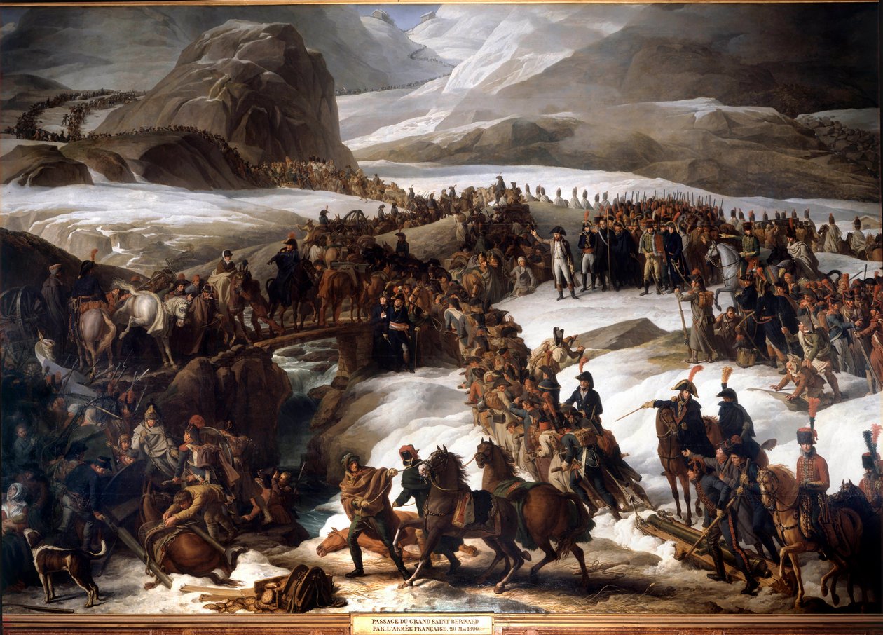 A Nagy Szent Bernát (Great Saint Bernard) átvonulása a francia hadsereg által május 20-án alkotó: Charles Thevenin