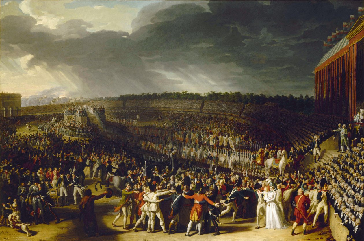 A Szövetség fesztiválja a Champ de Mars-ban 1790. július 14-én, 1792. alkotó: Charles Thevenin