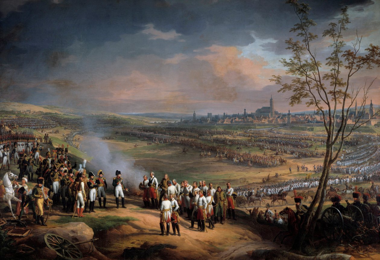 Ulm városának feladása 1805.10.20-án, I. Napóleon császár megkapta Mack Detail tábornok feladását. Charles Thevenin (1764-1838) festménye 1815 V. 2,48 x 3,82 m - Ulm városának megadása 1805. október 20-án, I. Napóleon császár alkotó: Charles Thevenin