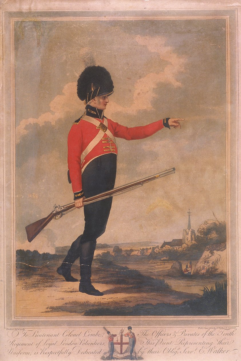 Katonafigura, aki a Loyal London Volunteers tizedik ezredének egyenruháját viseli, 1804 alkotó: Charles Tomkins